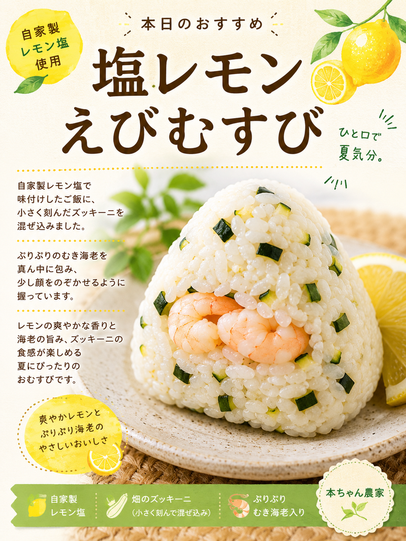 塩レモンえびむすび