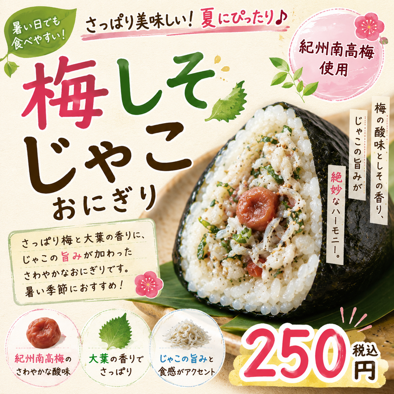 梅しそじゃこおにぎり